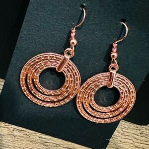 Copper tone dangle earrings